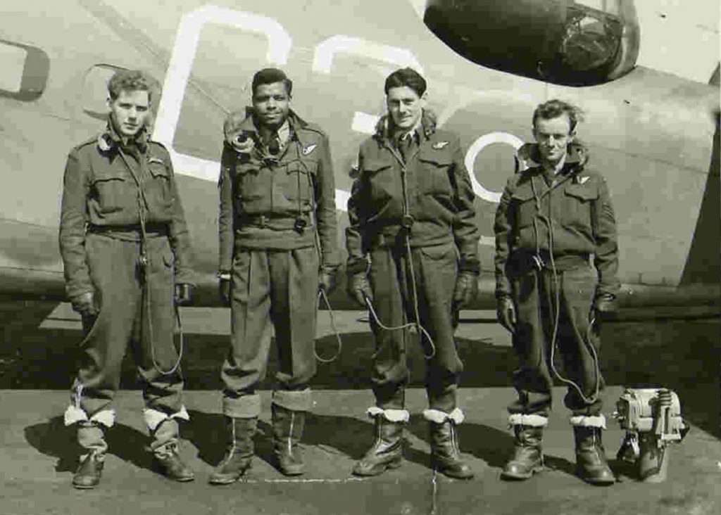 Errol Barrow, Statesman, PM Barbados, RAF Navigator - crew graduation No. 31 OTU RAF Debert, Nova Socia Canada - 7 April 1944