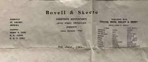 Bovell & Skeete letter head 1964