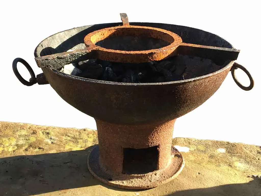 Bajan cast iron coal pot